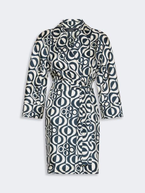 'S Max Mara ABETAIA Short printed silk wrap dress - ULTRAMARINE