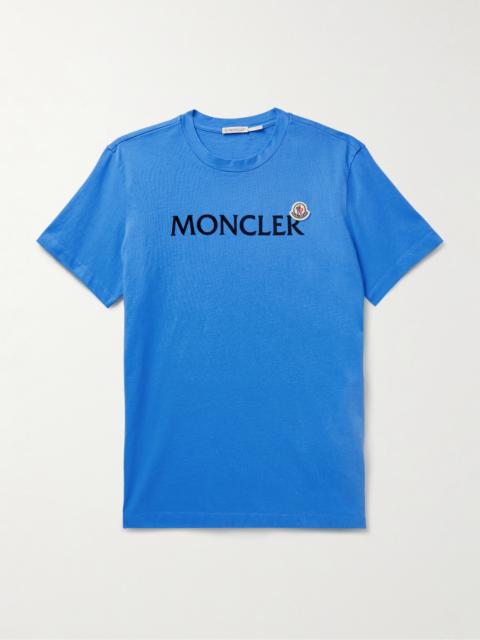 Moncler Logo-Flocked Appliquéd Cotton-Jersey T-Shirt