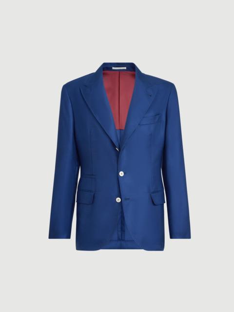 Brunello Cucinelli Cashmere and silk diagonal deconstructed blazer with peak lapels