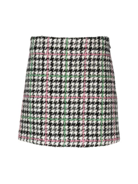 plaid-check tweed mini skirt