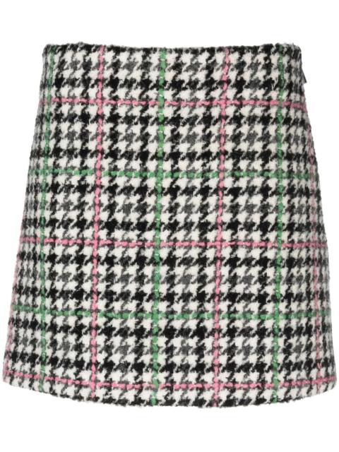 MSGM plaid-check tweed mini skirt