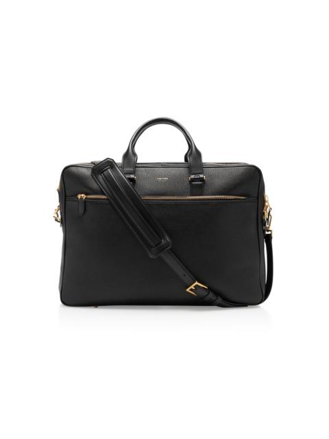 TOM FORD GRAIN LEATHER DOUBLE ZIP BRIEFCASE