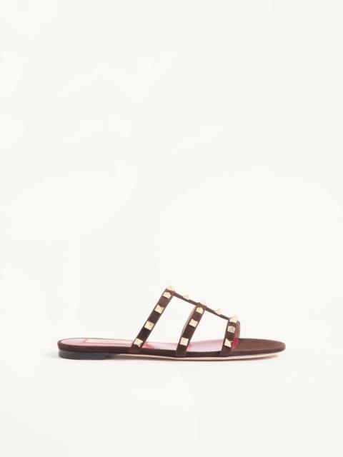 Valentino ROCKSTUD SLIDE SANDAL IN SUEDE 05MM