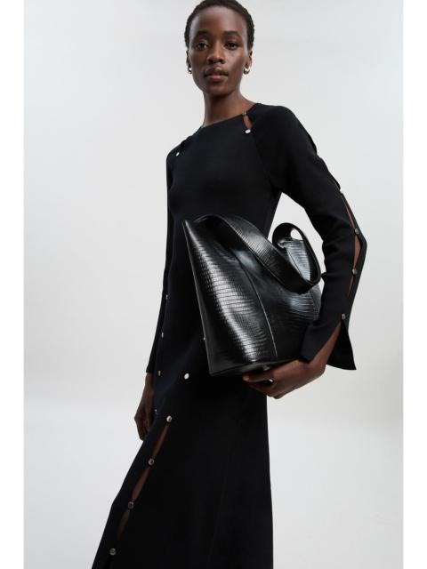 KAREN MILLEN Petite Viscose Blend Stud Keyhole Detail Knit Maxi Dress