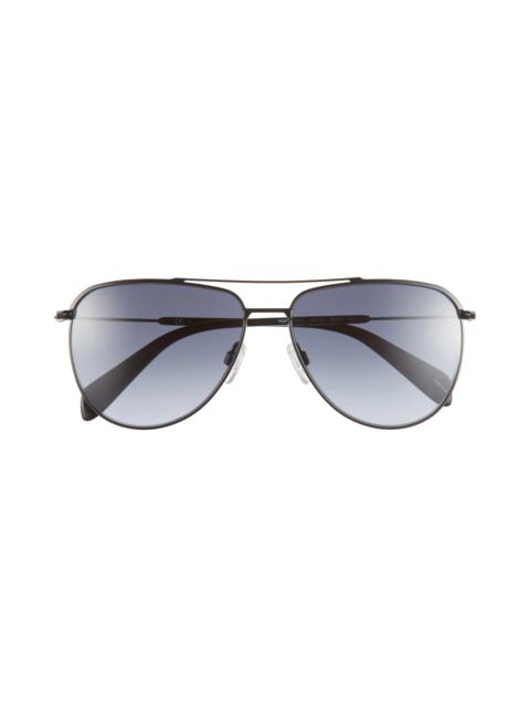 rag & bone 59mm Aviator Sunglasses in Black Palladium/Grey Shaded
