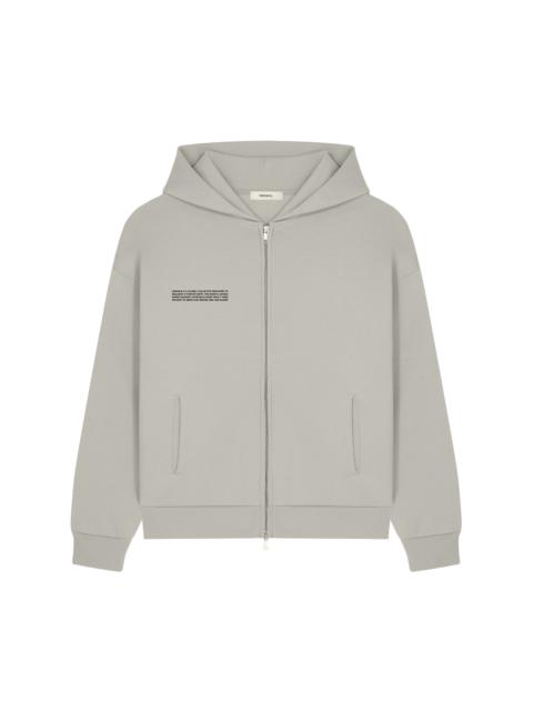 PANGAIA Womens 365 Heavyweight Two-Way Zip-Through Hoodie - Stone