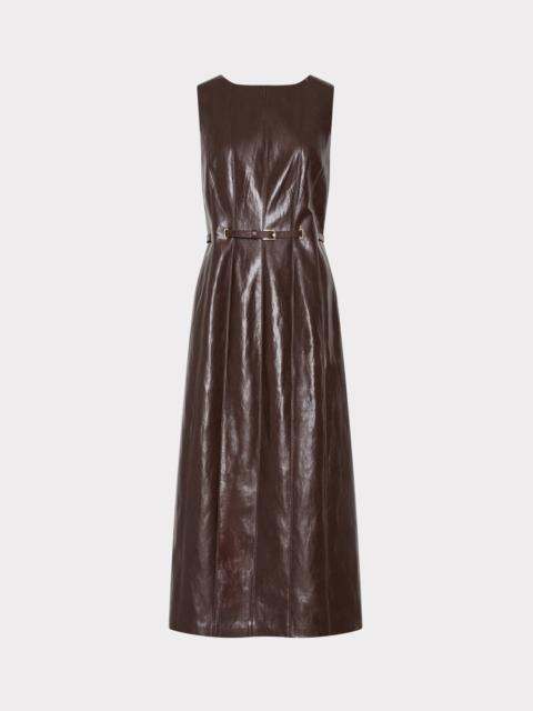 MILLY Elsie Vegan Leather Midi Dress