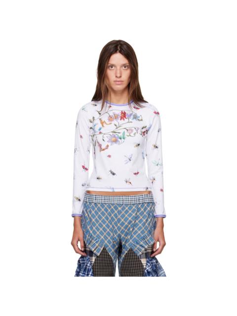 Chopova Lowena White Floral Buggy Fitted Jersey T-shirt