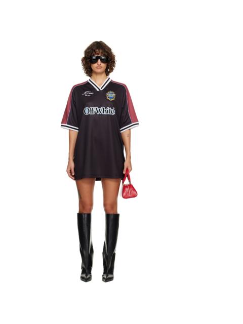 Off-White Black Poly Mesh Soccer Minidress