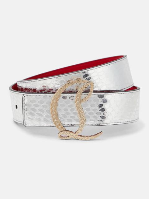 Christian Louboutin CL 35mm metallic leather belt