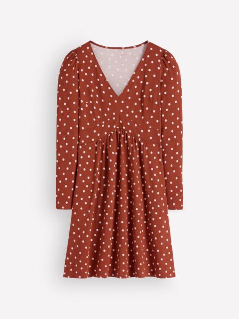 BODEN Briony Jersey Short Dress-Arabian Spice, Boden Spot