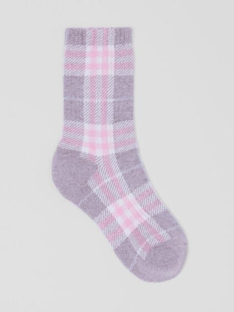 Burberry Check Intarsia Technical Stretch Cotton Socks