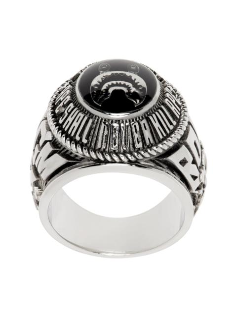 A BATHING APE® Silver Shark College Ring