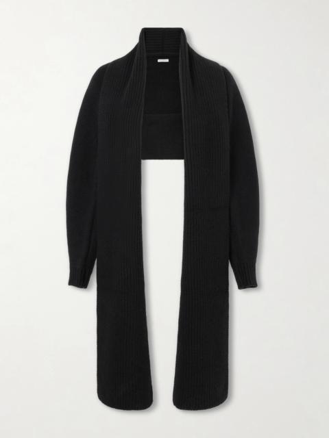 KALLMEYER Suki Shrug Ribbed-knit Wool And Cashmere-blend Cardigan
