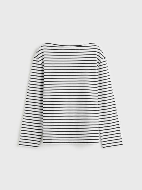 TOTEME Stripe jersey long-sleeve tee white/black