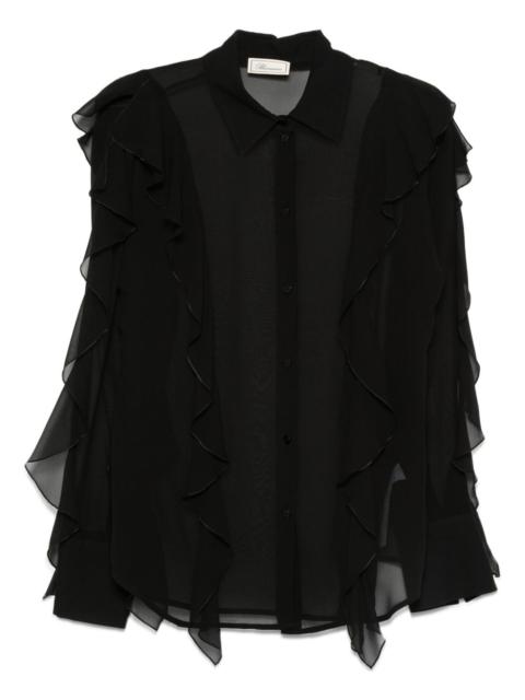 Blumarine ruffled silk shirt