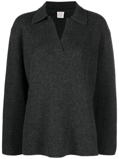 TOTEME polo collar wool-blend jumper