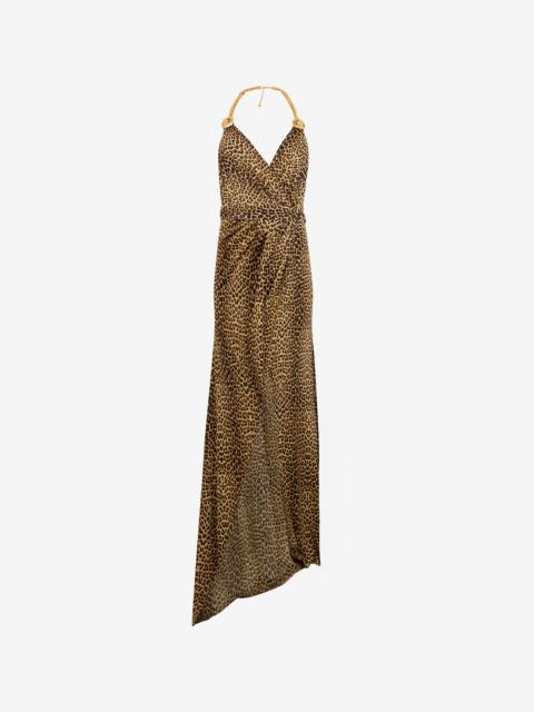 Roberto Cavalli Maxi Dress in Leopard Print