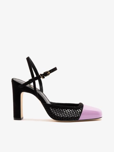Larroudé Sabine Mesh Pump Lilac Patent Leather