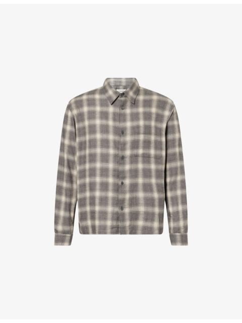 FRAME Plaid Check-Print Cotton Shirt