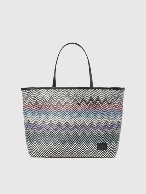 Missoni Zig zag cotton shopper with double handles