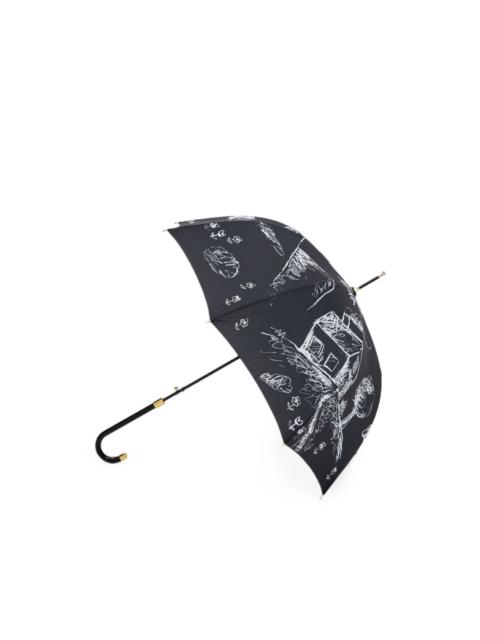 Moschino sketch-print curved-handle umbrella