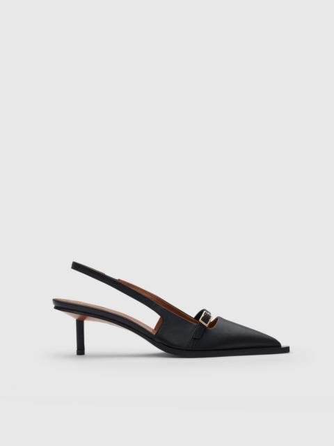 ATP ATELIER Mira Black Nappa Slingbacks