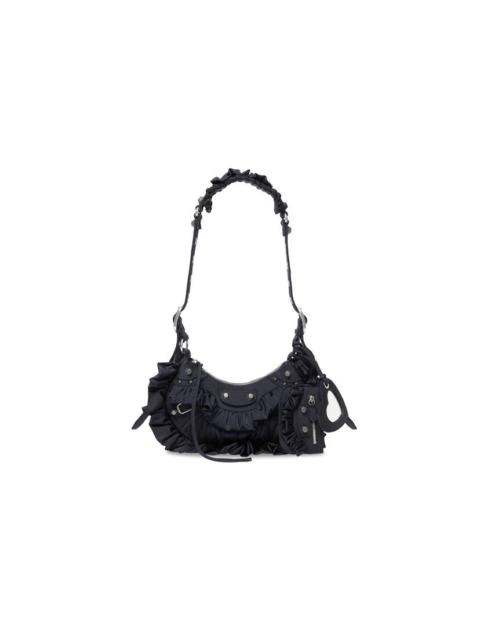 BALENCIAGA Women's Le Cagole Xs Shoulder Bag With Ruffles  in Black