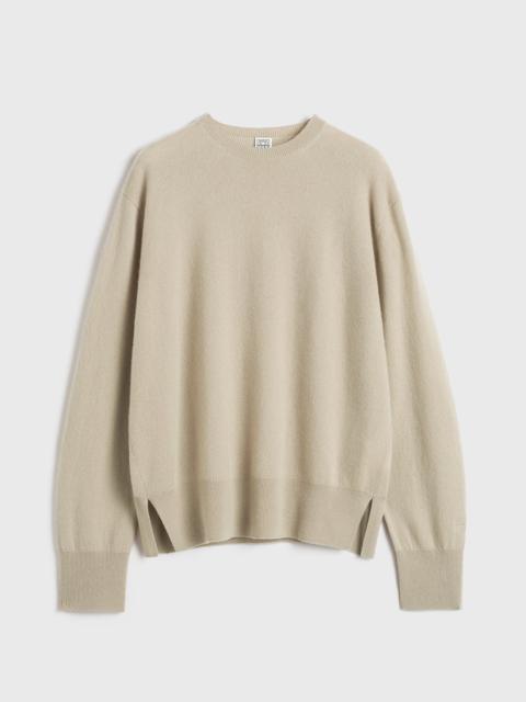 Crew-neck cashmere knit fawn