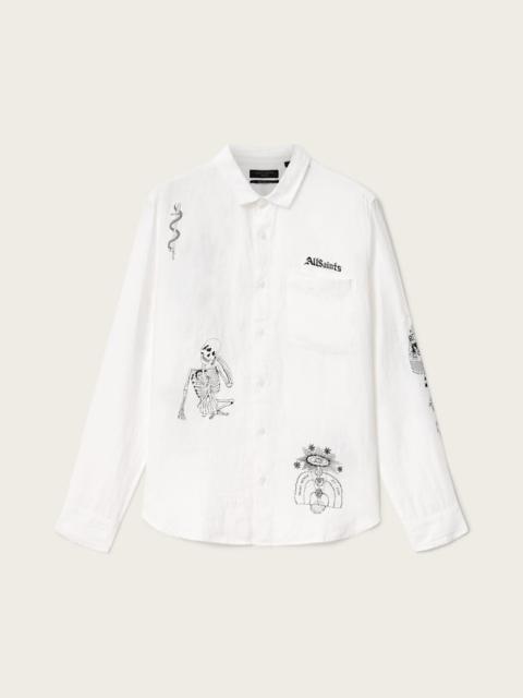 ALLSAINTS TERROR LONG SLEEVE LINEN SHIRT