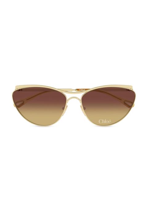 Chloé Women's Uma 62MM Cat-Eye Sunglasses - Gold Brown Gradient