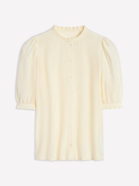 BODEN Frill Detail Silk Top-Ivory