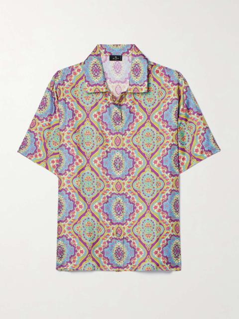 Printed silk-twill shirt