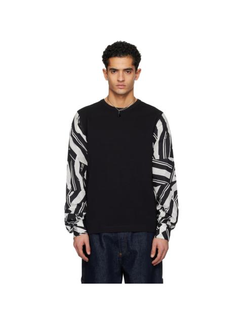Dries Van Noten Black Poplin Sleeve T-shirt