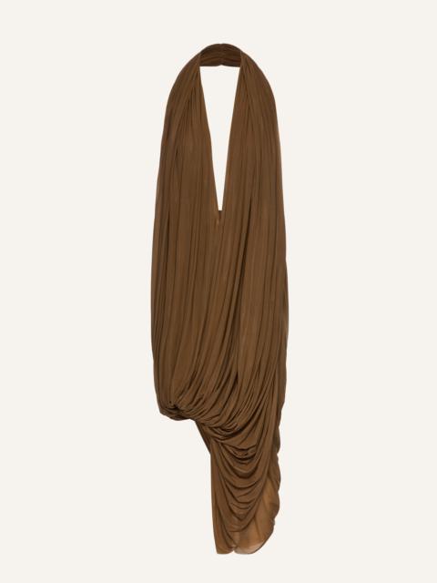 MAGDA BUTRYM Swathed halter midi dress in beige
