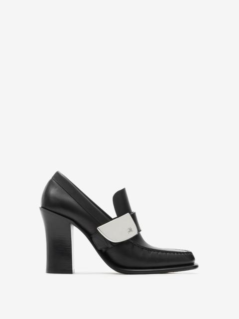 Burberry Leather London Shield Heeled Loafers