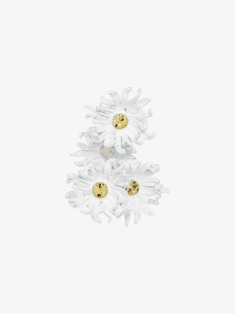 Givenchy DAISY CLIP EARRING IN METAL AND ENAMEL WITH CRYSTALS