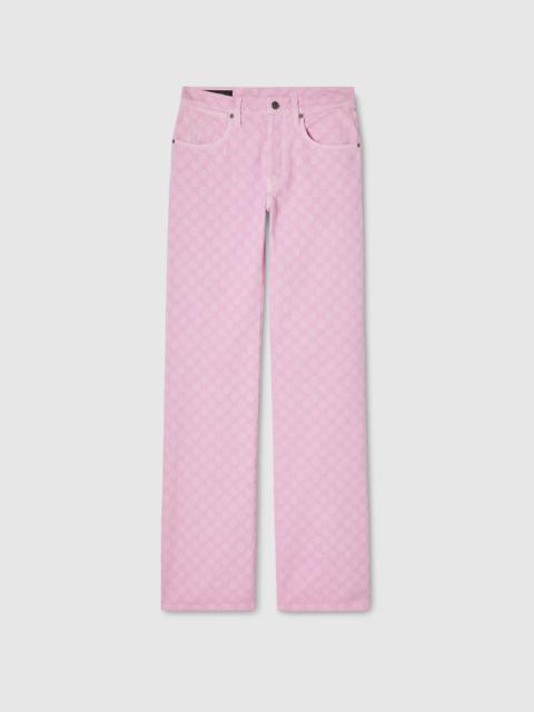 GUCCI GG cotton denim jacquard pants