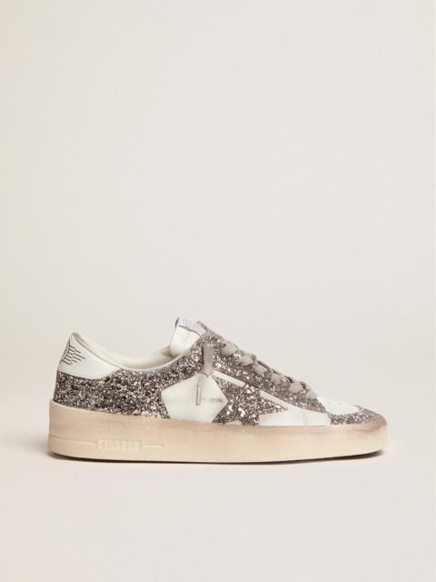 Golden Goose Women’s Stardan sneakers with silver glitter