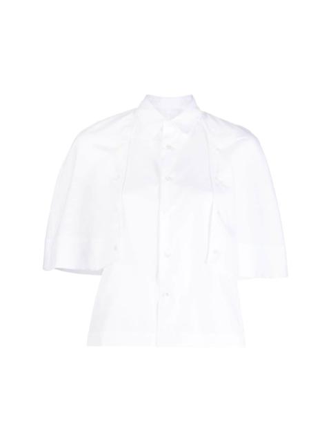 cape-sleeve cotton shirt