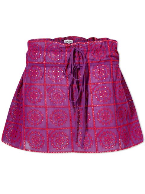 GANNI Light Broderie Anglaise Mini Skirt