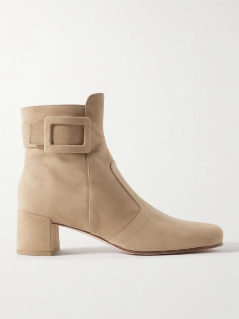 Roger Vivier Très Vivier Polly 45 Buckled Suede Ankle Boots