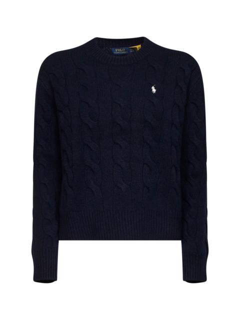 Polo Ralph Lauren Hunter navy wool and cashmere cable-knit crewneck sweater