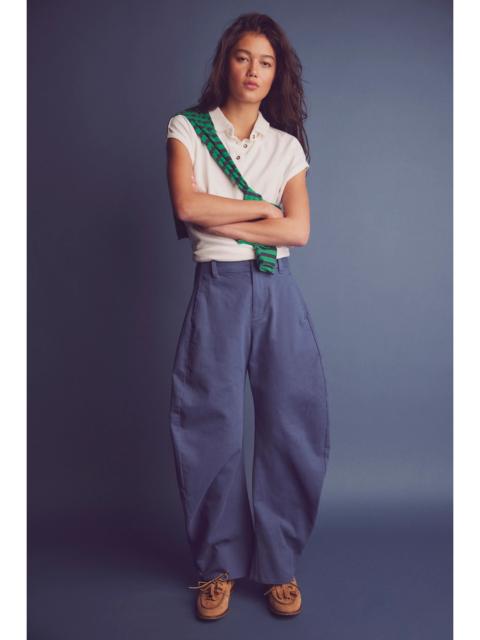 FREE PEOPLE Spotlight Structured Twill Barrel Trousers