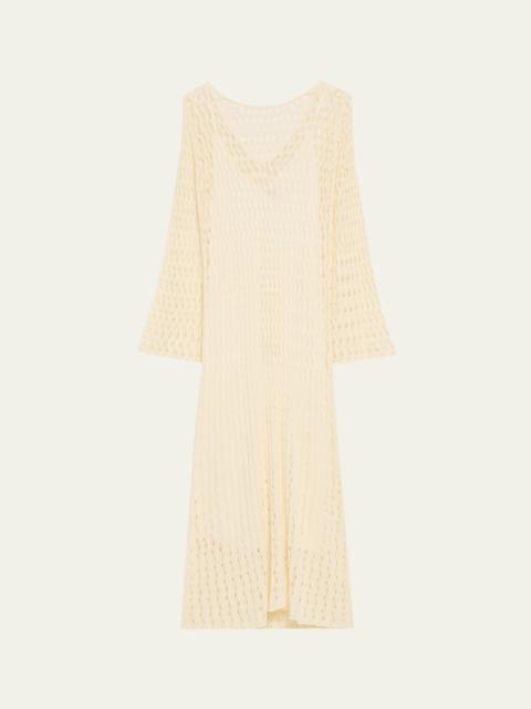 Altuzarra Jemmy Open Knit Long-Sleeve Midi Dress