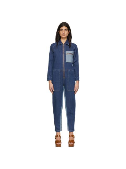 See by Chloé Blue Denim Jumpsuit