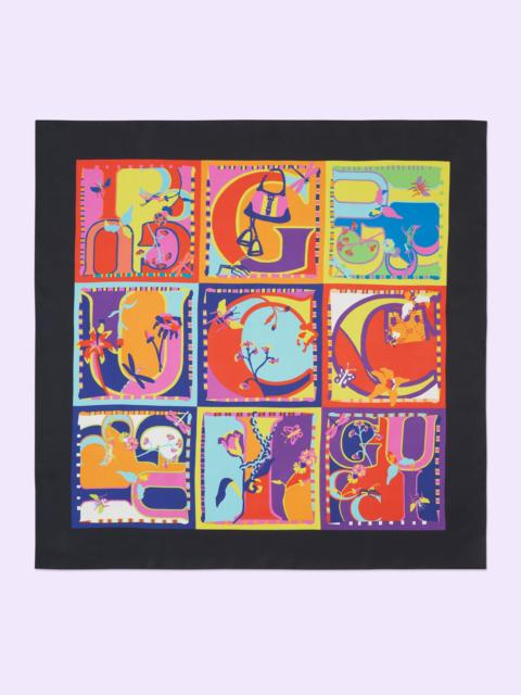 GUCCI Gucci pop print twill carré