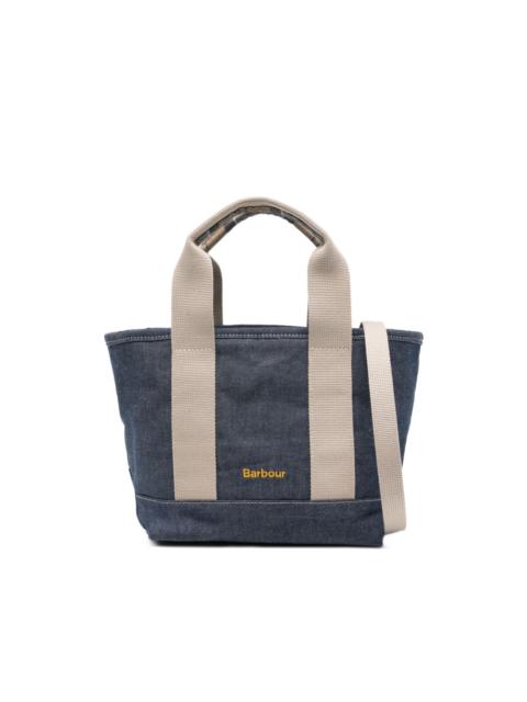 Barbour mini Mya tartan-detail denim tote bag
