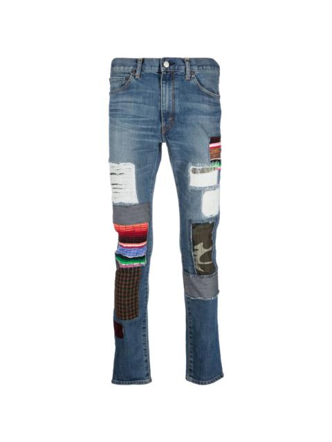 patchwork-detail slim-fit jeans