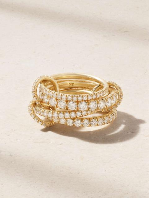 Alix set of four 18-karat gold diamond rings Gold